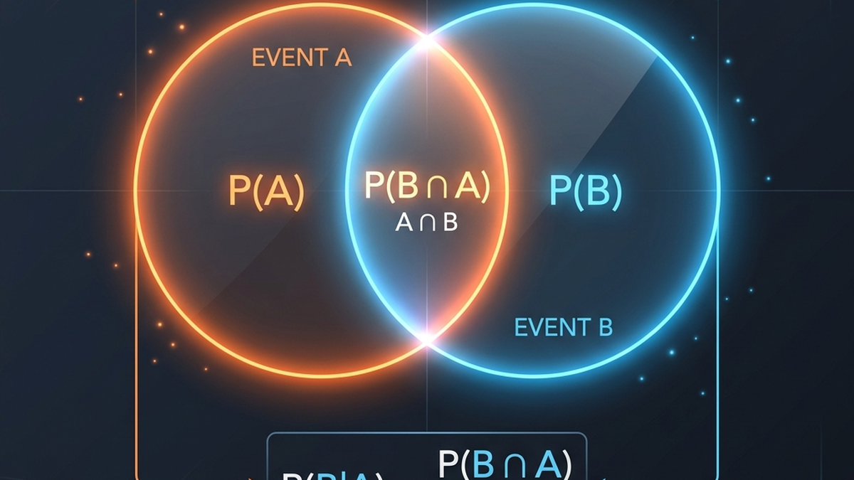 หลักการของ Conditional Probability แสดงการลดขอบเขต Sample Space ลงเมื่อมีเงื่อนไขเกิดขึ้น แผนภาพ Venn Diagram แสดงหลักการของ Conditional Probability P(B|A)