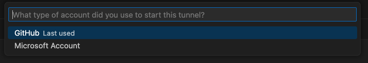 Account for using this tunnel